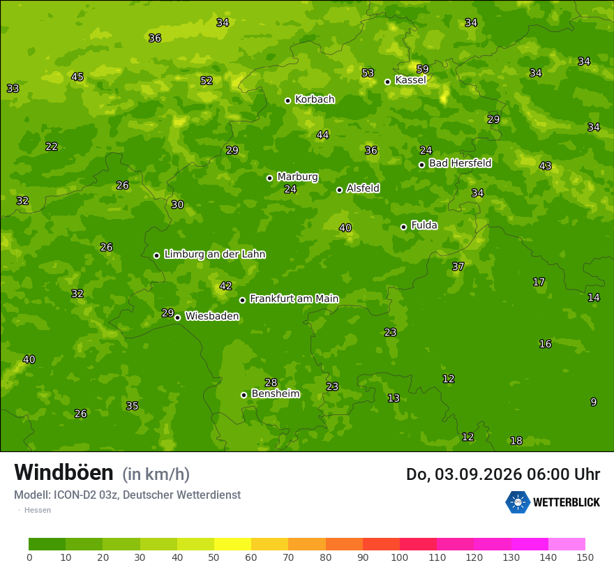Maximale Windböen