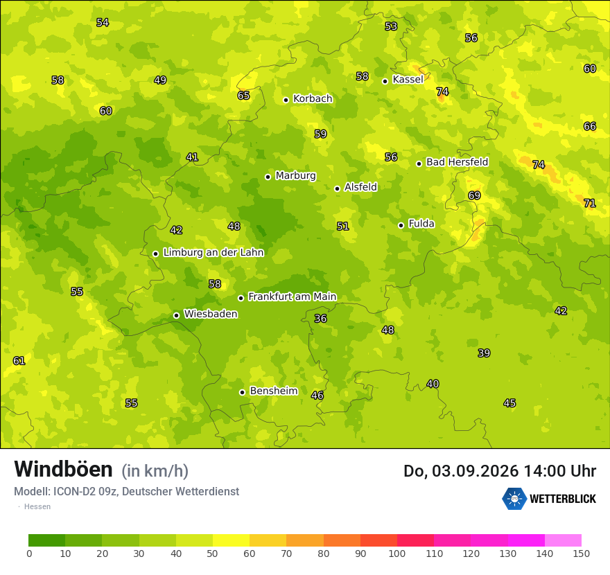 Maximale Windböen