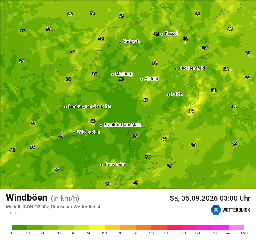 Maximale Windböen