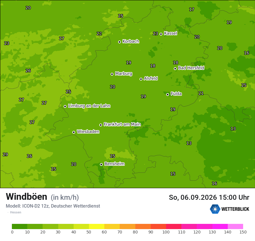 Maximale Windböen