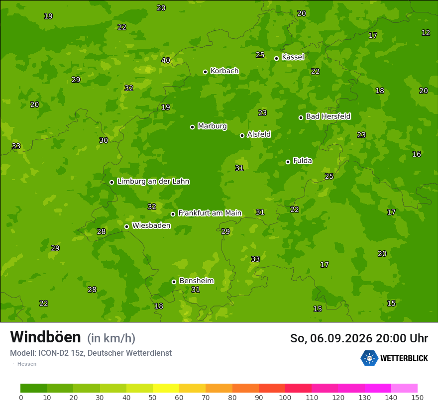 Maximale Windböen