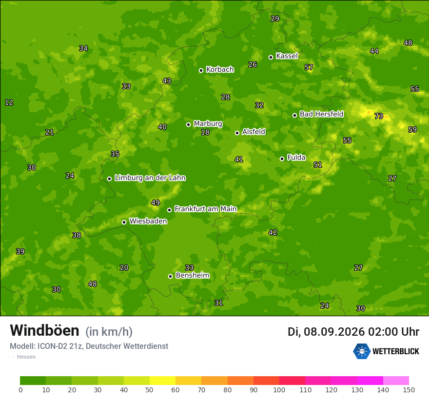 Maximale Windböen
