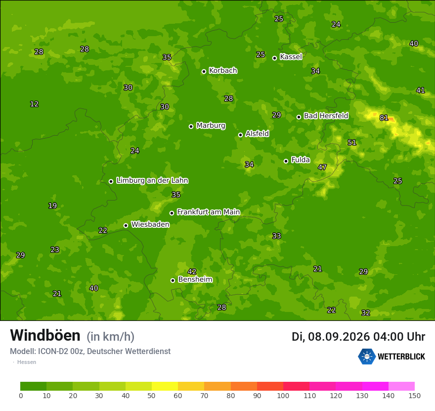 Maximale Windböen