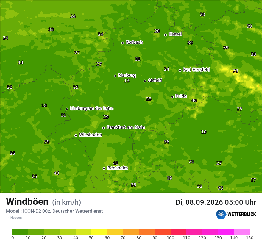 Maximale Windböen