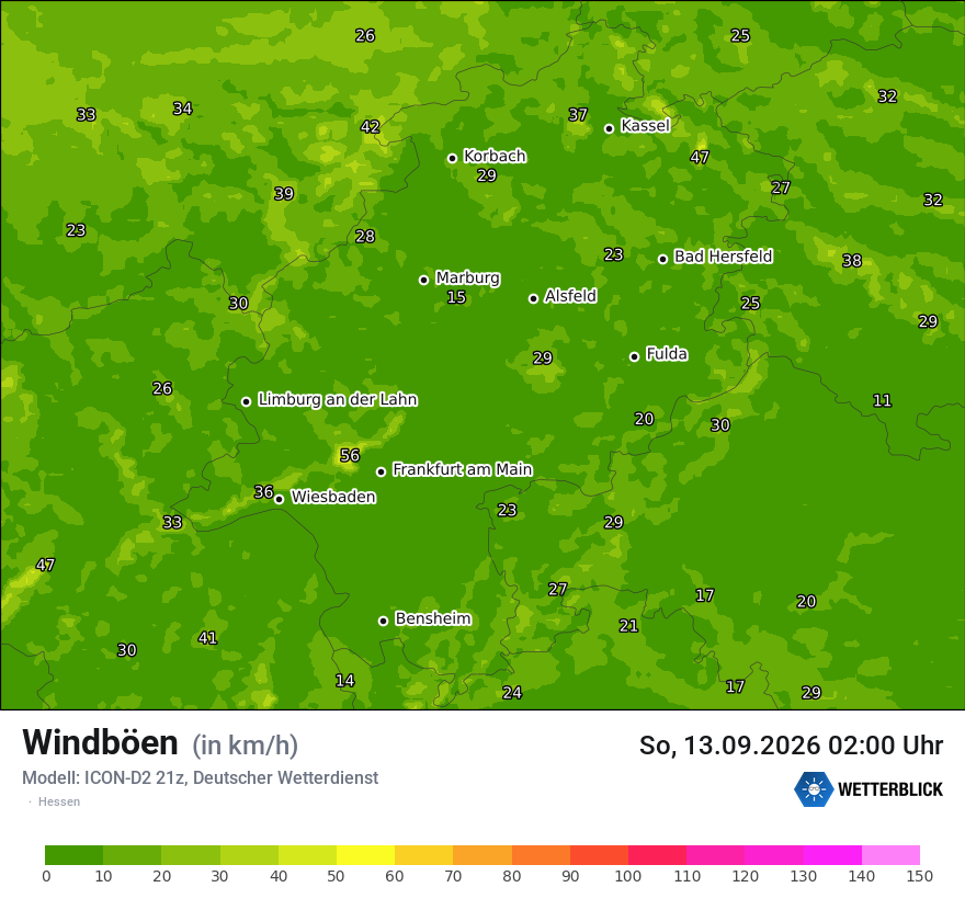 Maximale Windböen