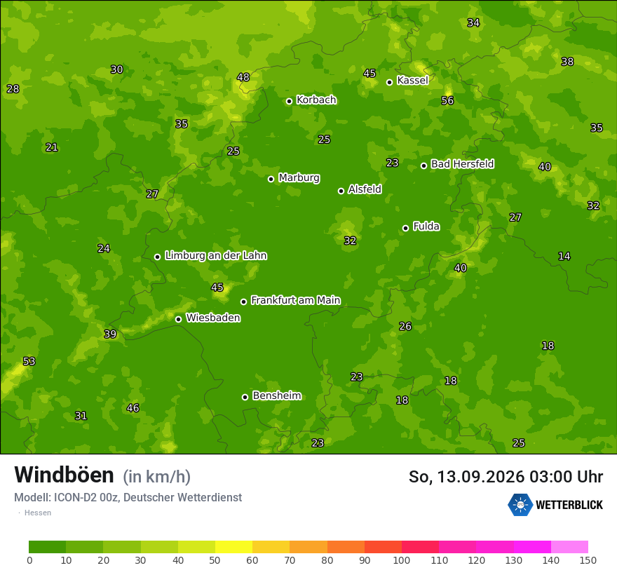 Maximale Windböen