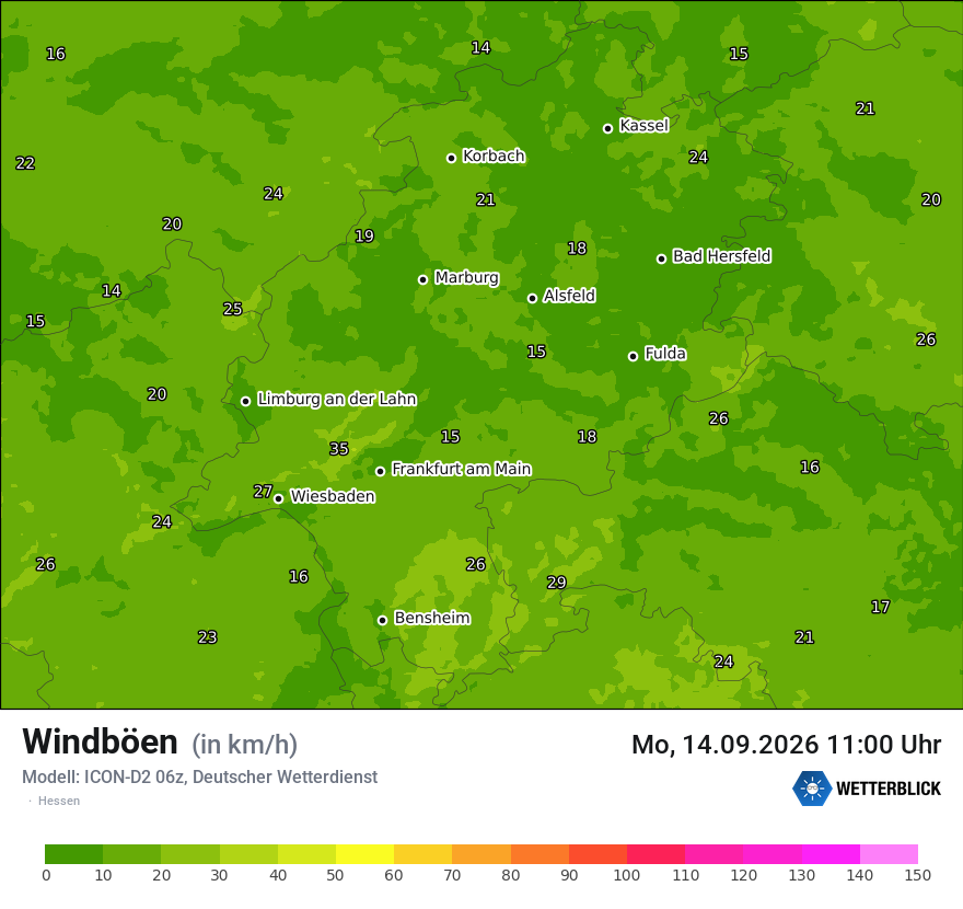 Maximale Windböen