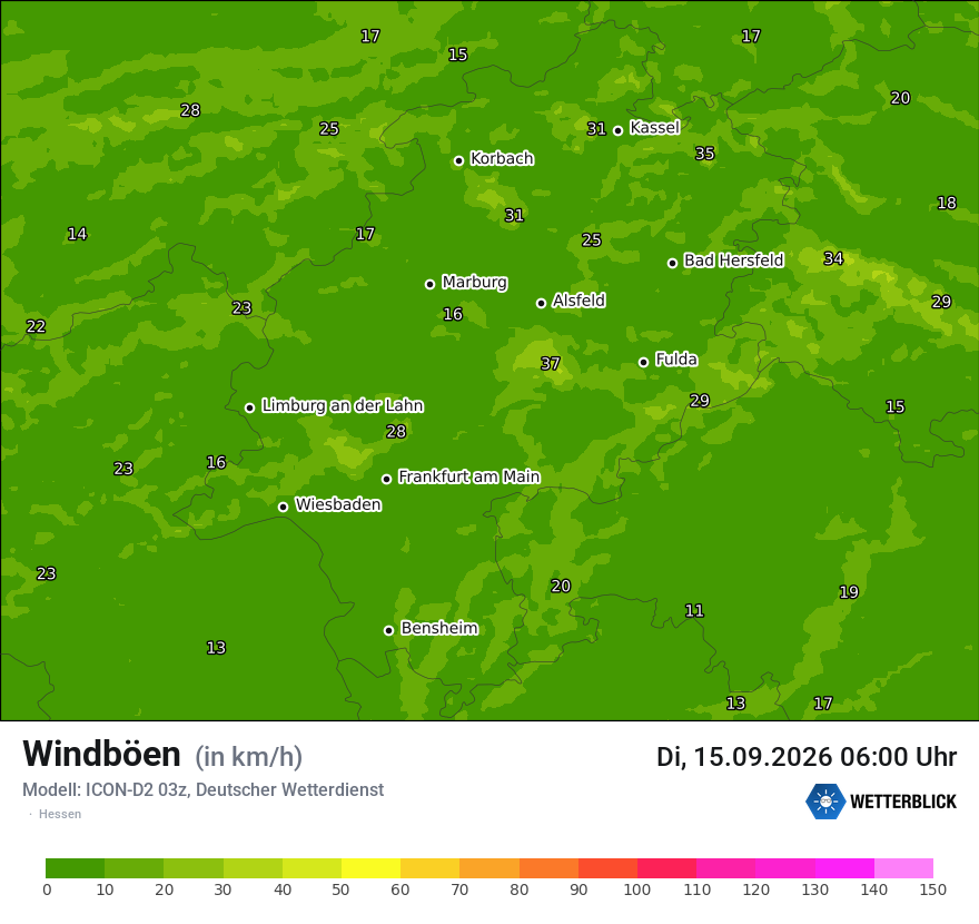 Maximale Windböen