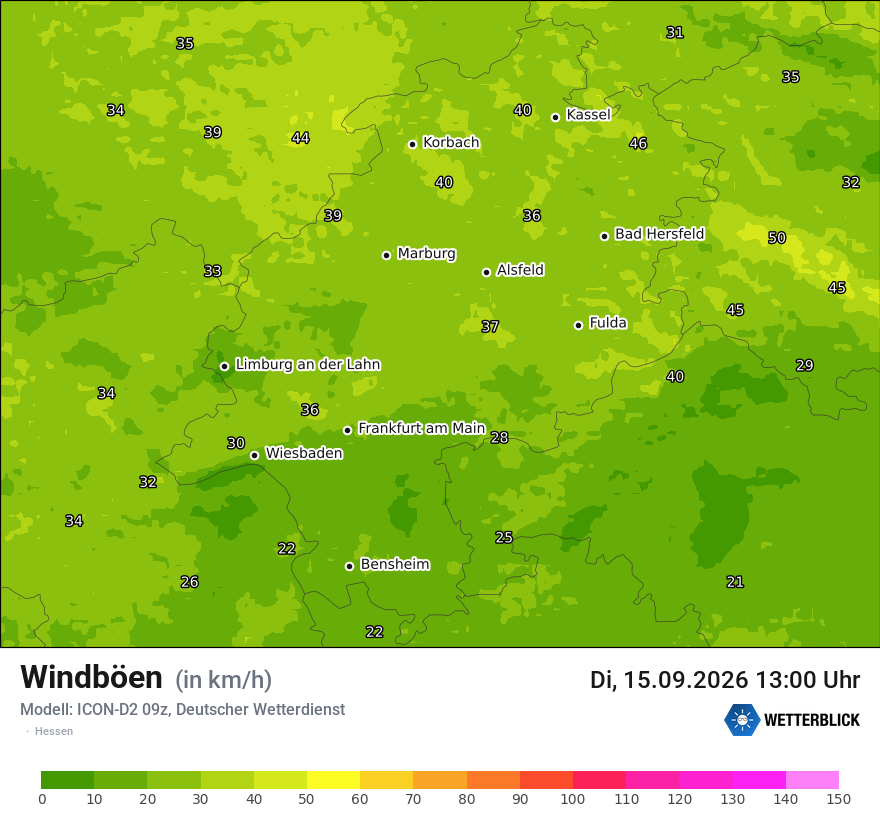 Maximale Windböen