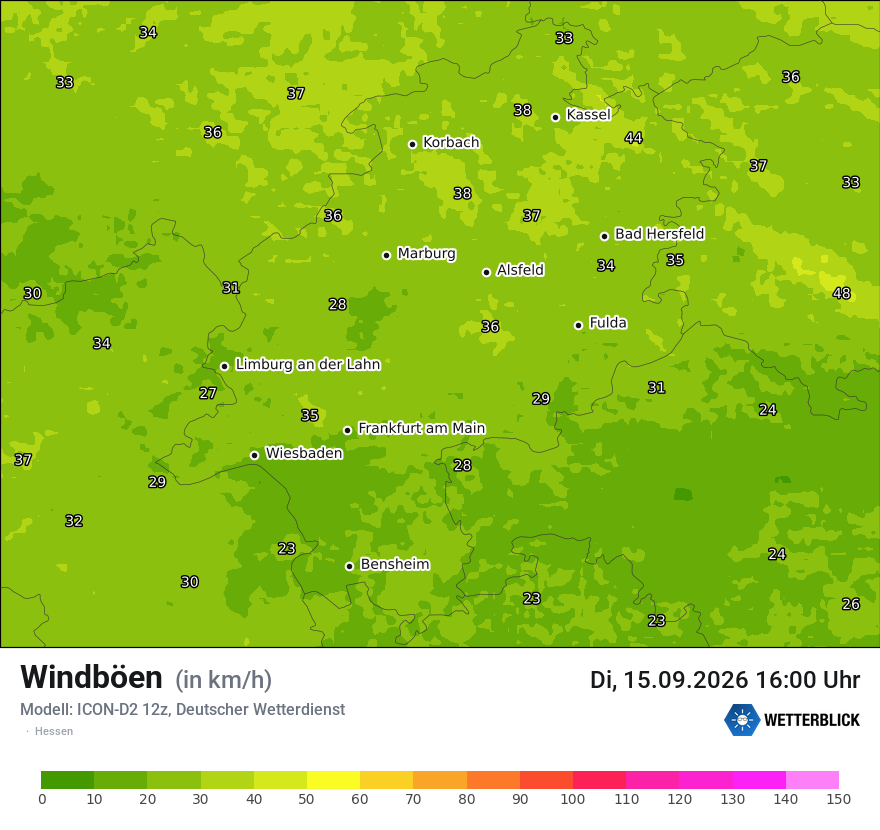 Maximale Windböen