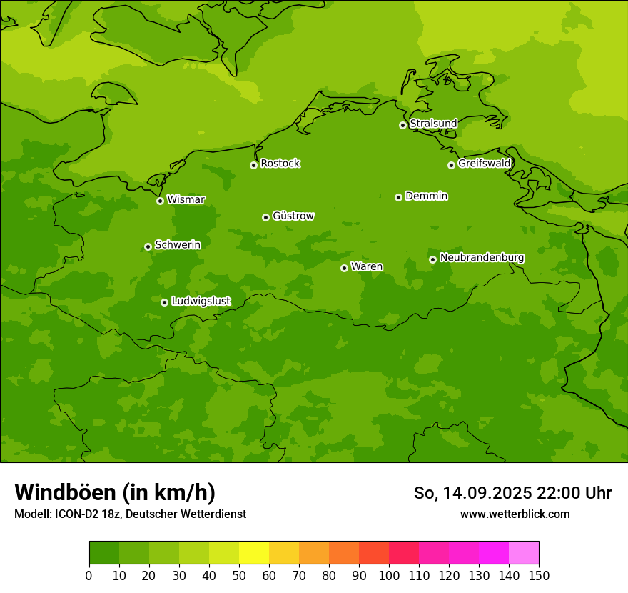 Modellkarten Windgeschwindigkeit