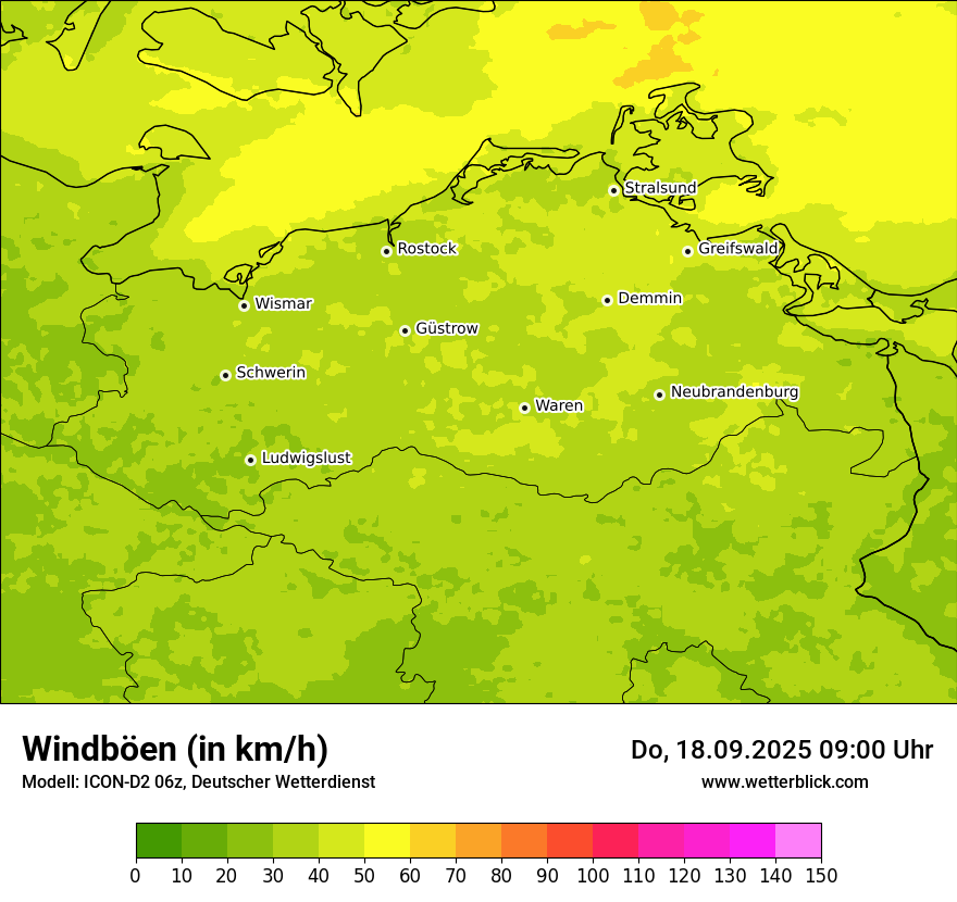 Modellkarten Windgeschwindigkeit