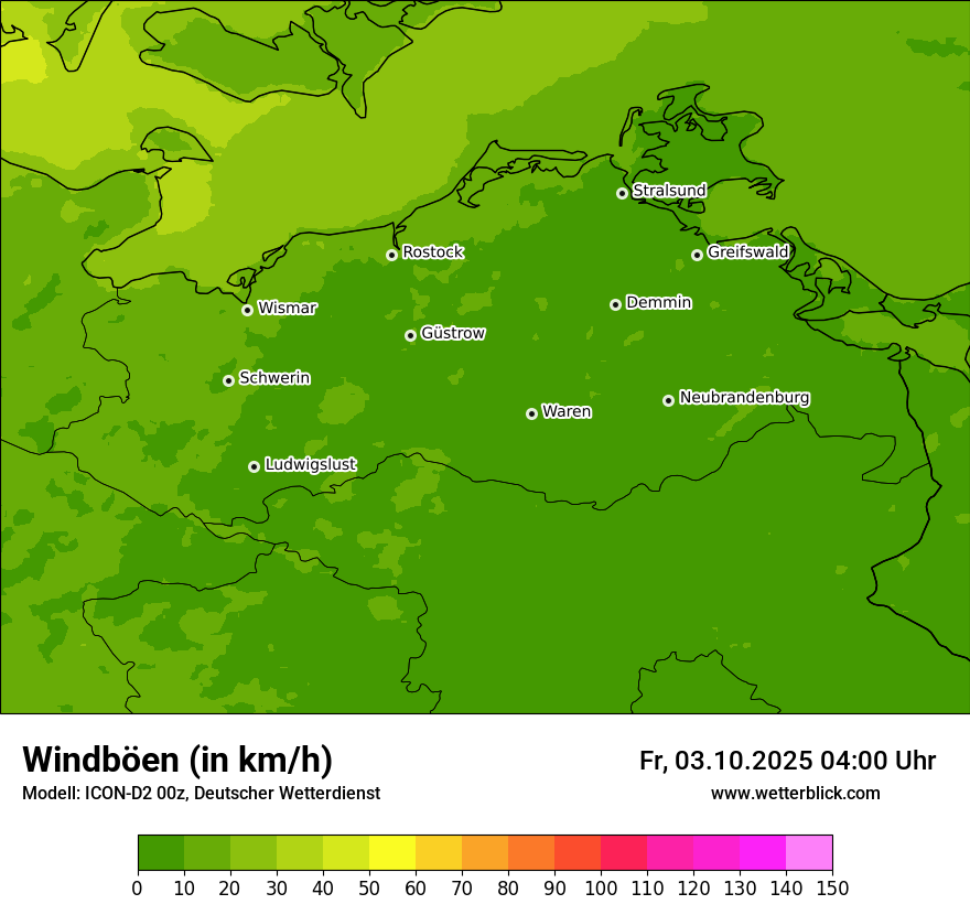 Modellkarten Windgeschwindigkeit