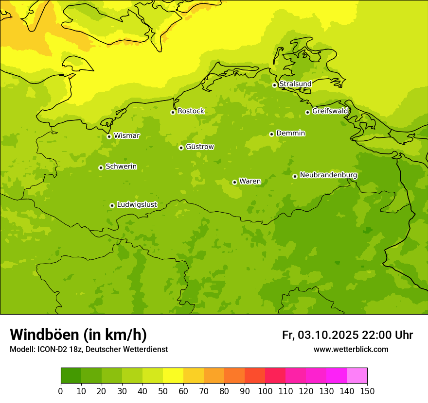 Modellkarten Windgeschwindigkeit