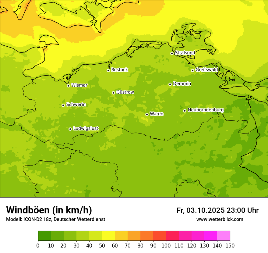 Modellkarten Windgeschwindigkeit
