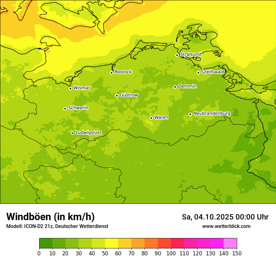 Modellkarten Windgeschwindigkeit