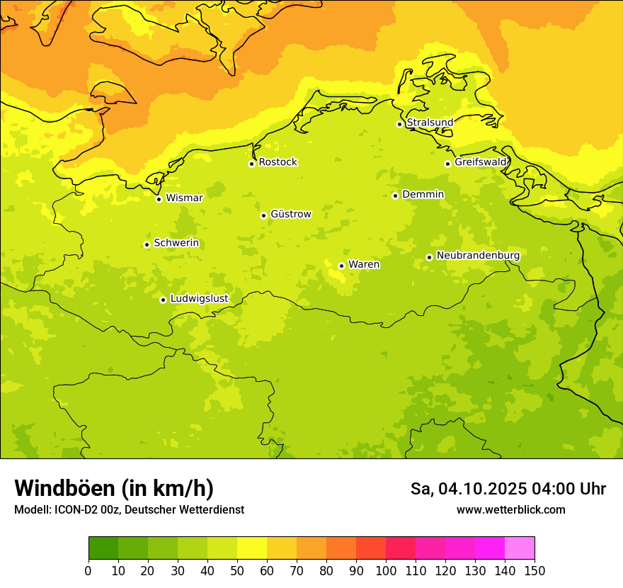 Modellkarten Windgeschwindigkeit