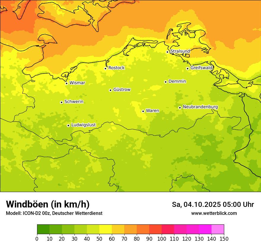 Modellkarten Windgeschwindigkeit