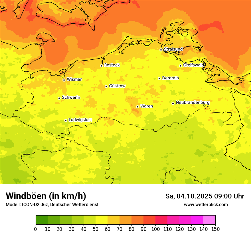 Modellkarten Windgeschwindigkeit
