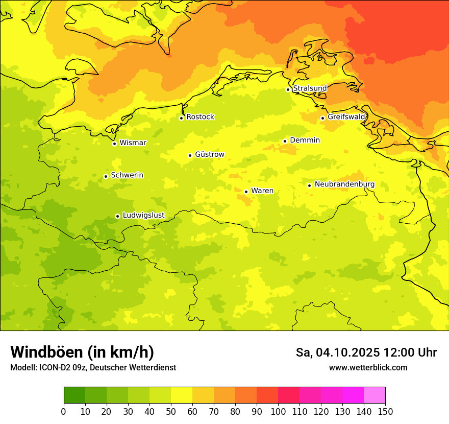 Modellkarten Windgeschwindigkeit