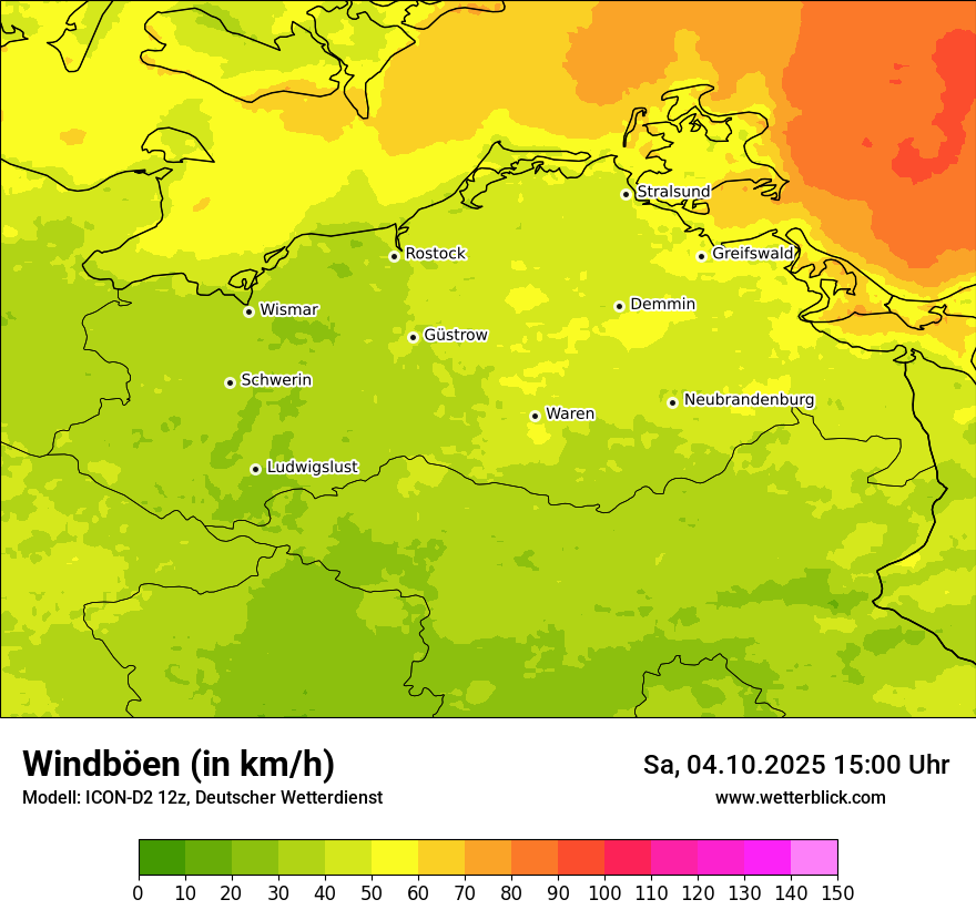Modellkarten Windgeschwindigkeit