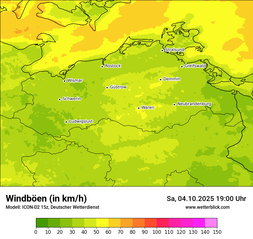 Modellkarten Windgeschwindigkeit
