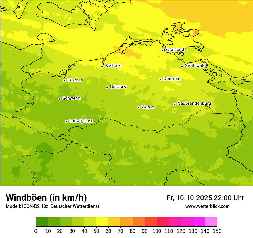 Modellkarten Windgeschwindigkeit