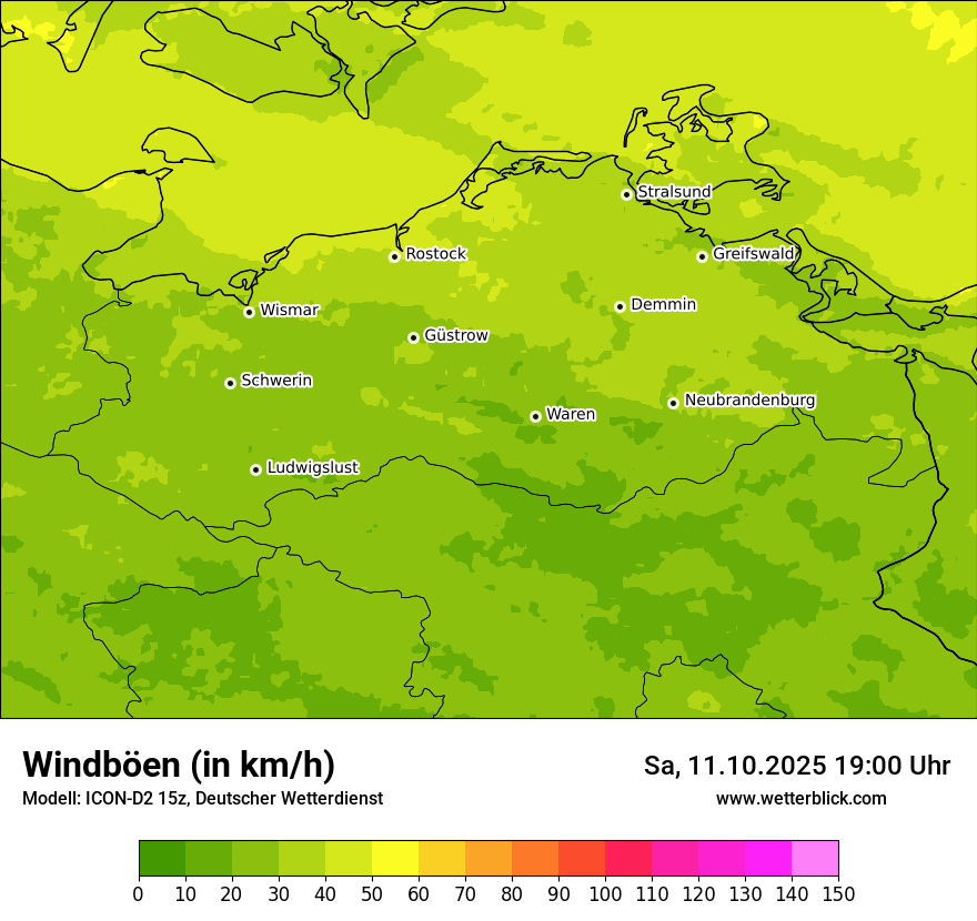 Modellkarten Windgeschwindigkeit