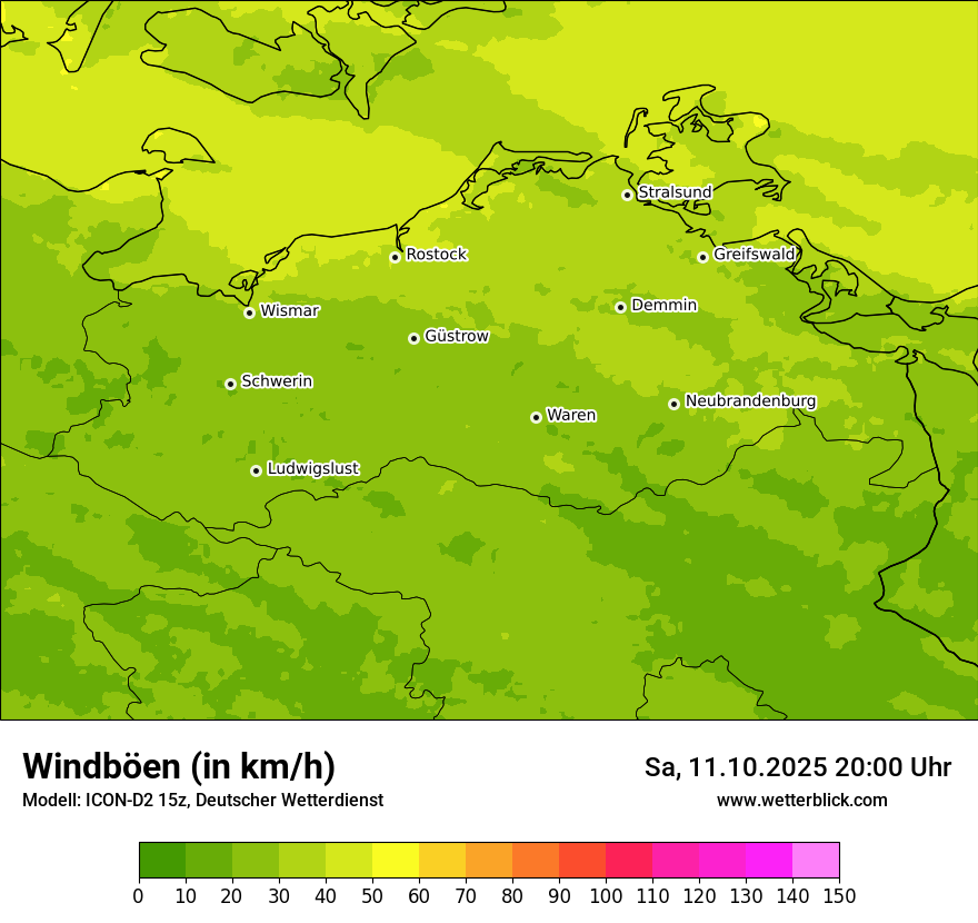 Modellkarten Windgeschwindigkeit