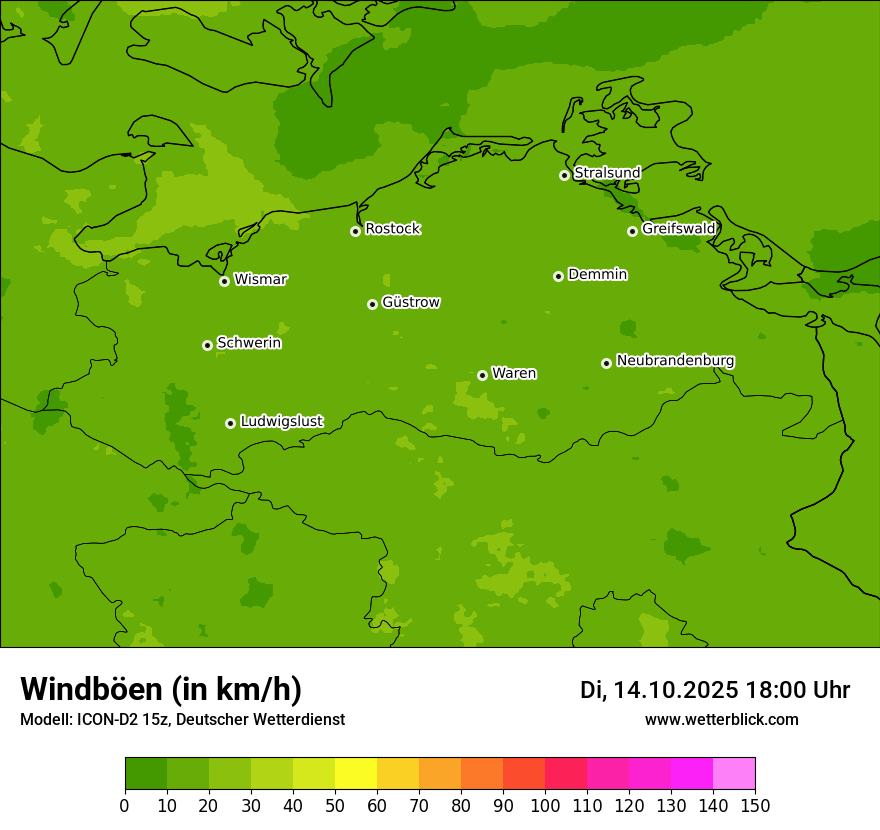 Modellkarten Windgeschwindigkeit