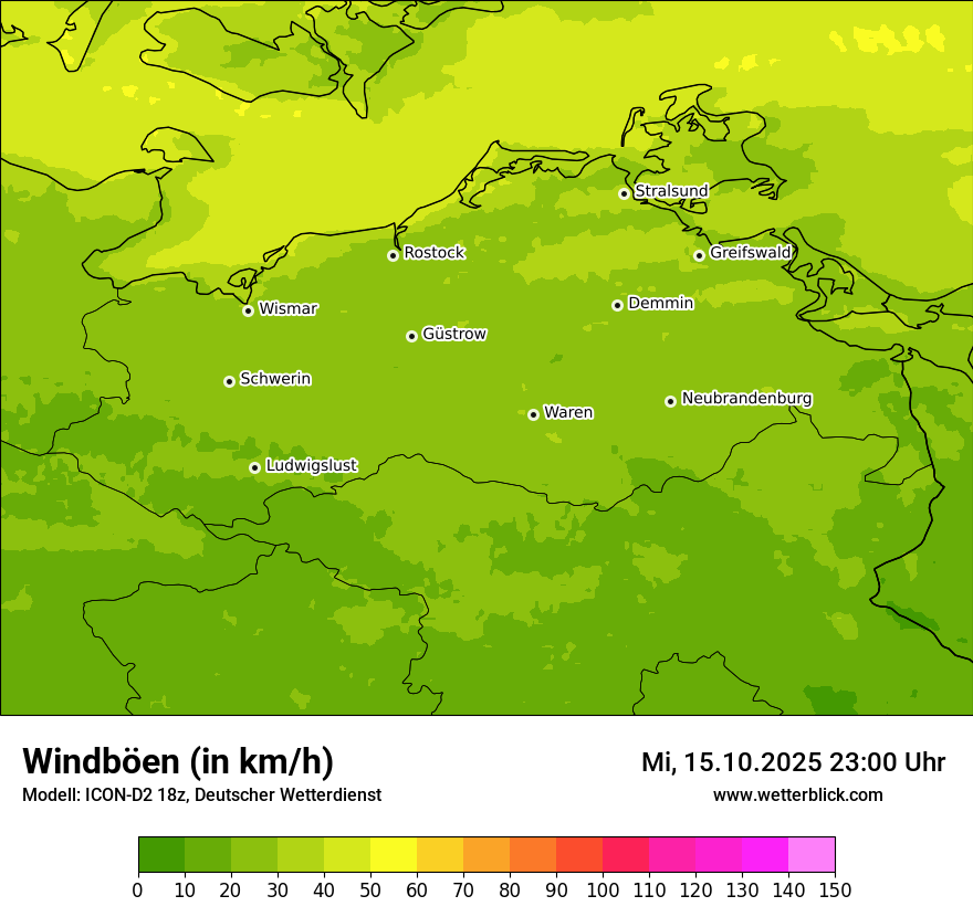 Modellkarten Windgeschwindigkeit