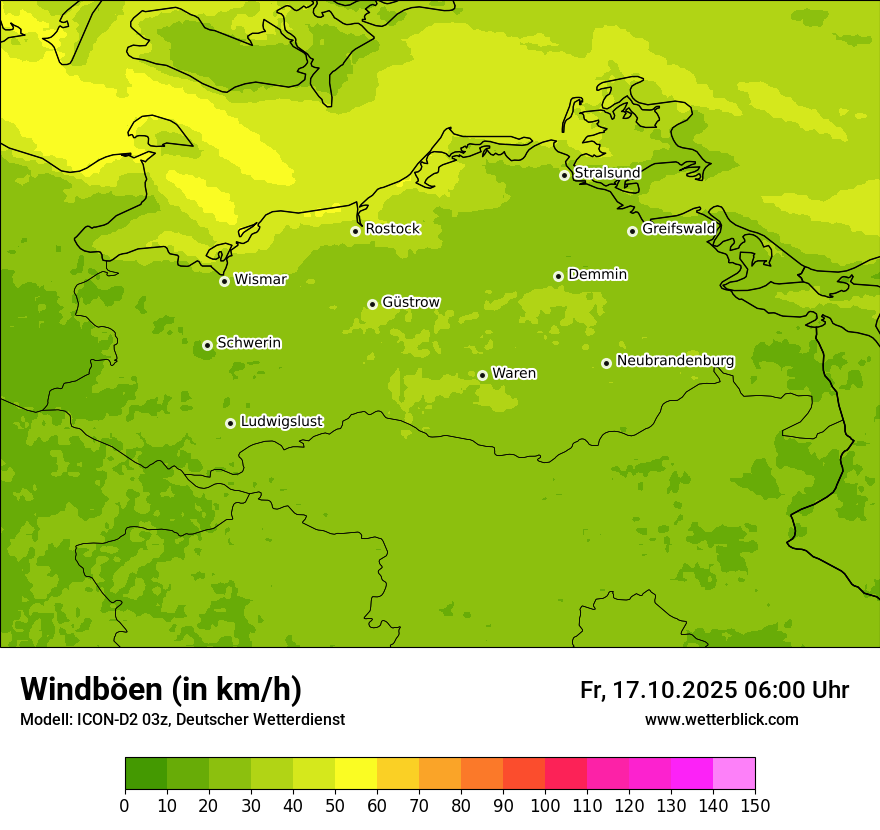 Modellkarten Windgeschwindigkeit