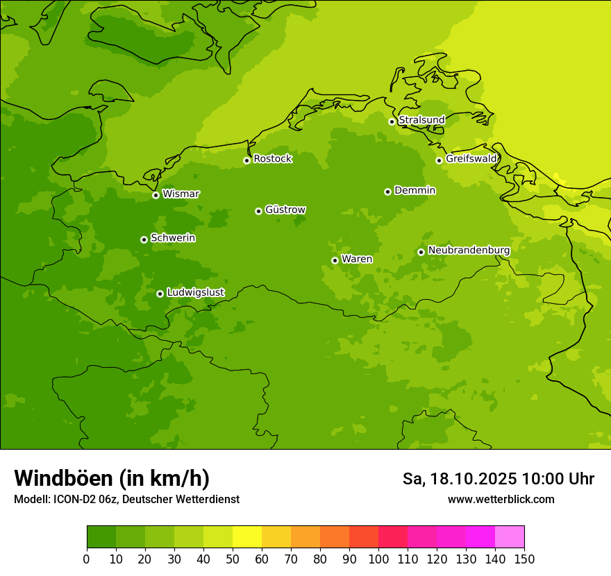 Modellkarten Windgeschwindigkeit