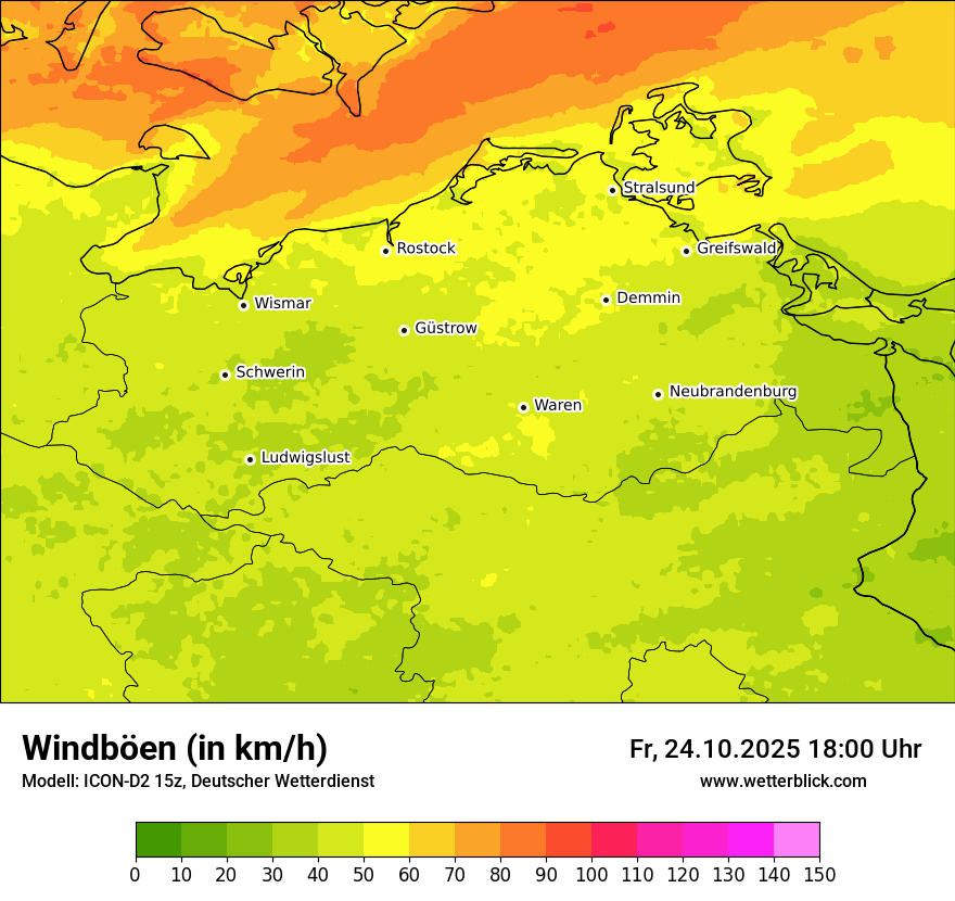 Modellkarten Windgeschwindigkeit