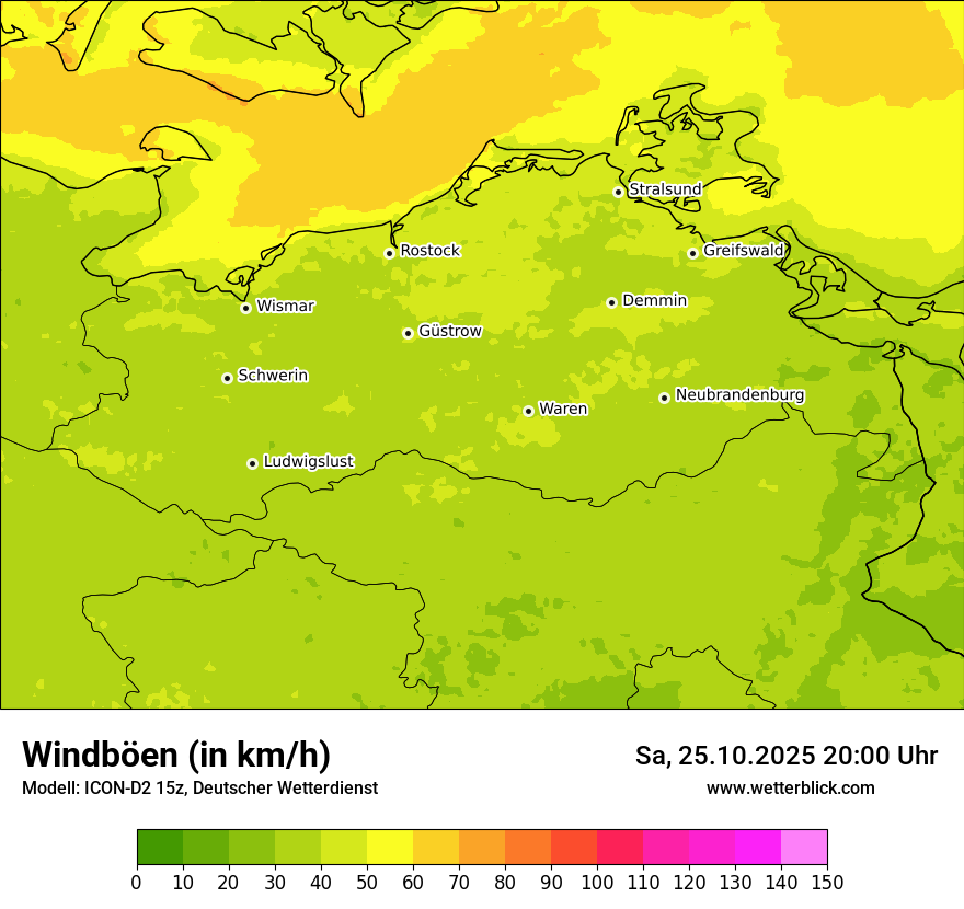Modellkarten Windgeschwindigkeit