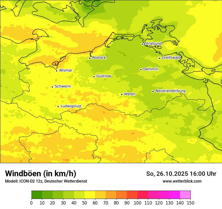 Modellkarten Windgeschwindigkeit