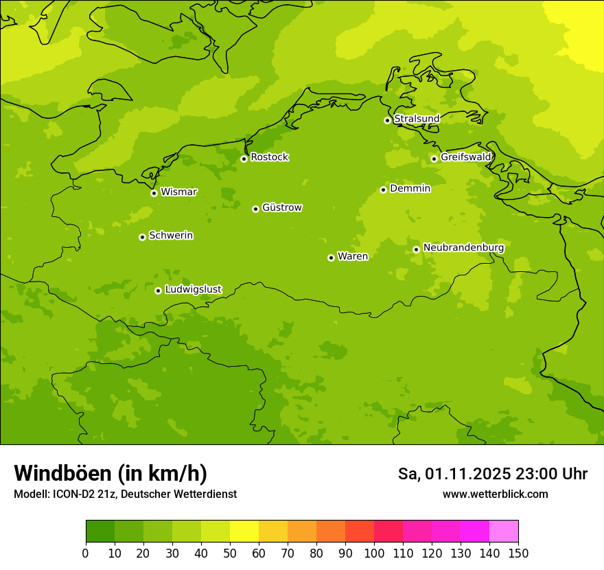 Modellkarten Windgeschwindigkeit