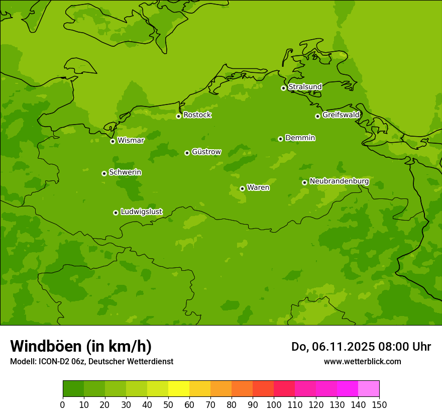 Modellkarten Windgeschwindigkeit