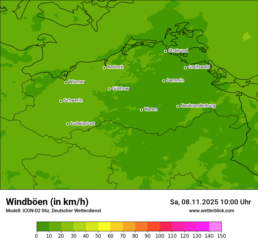 Modellkarten Windgeschwindigkeit