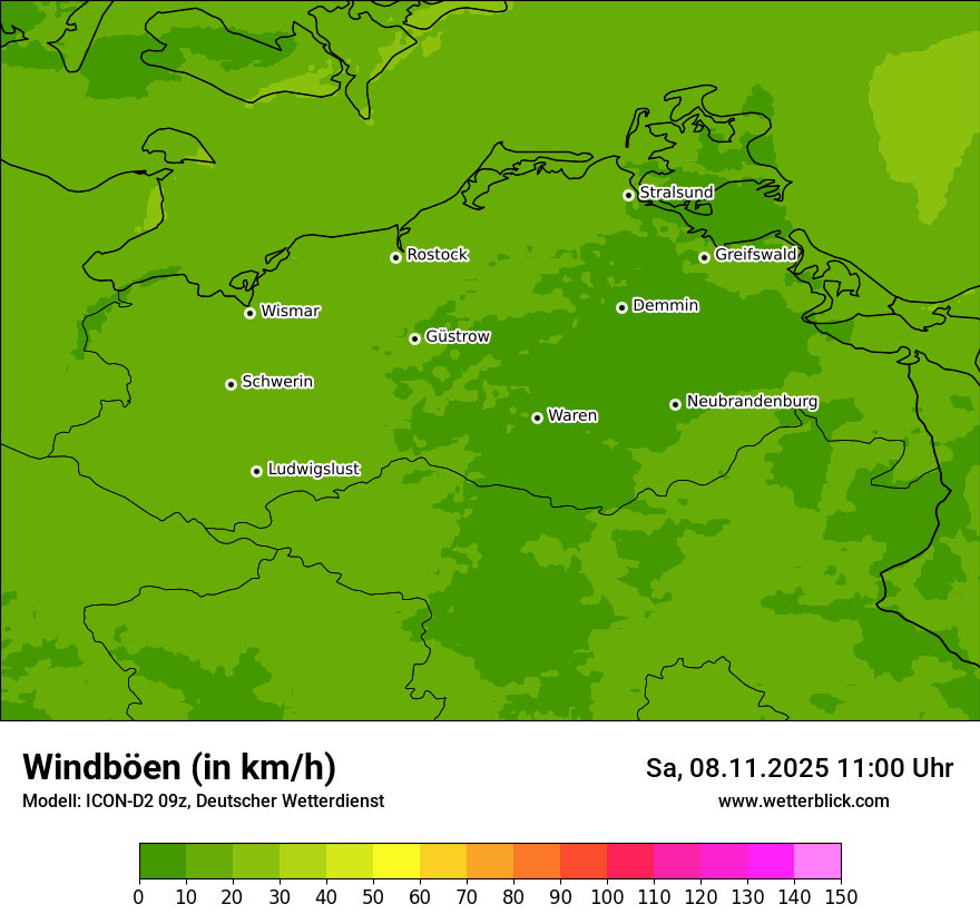Modellkarten Windgeschwindigkeit