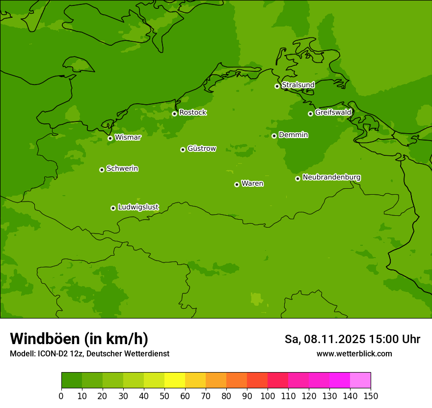 Modellkarten Windgeschwindigkeit