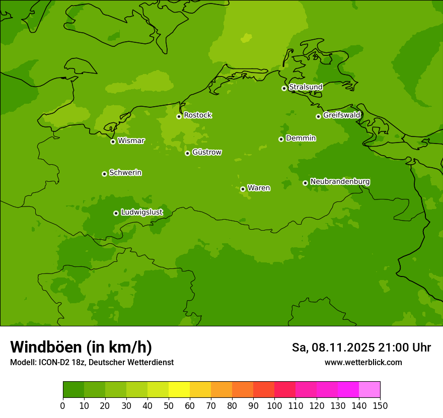 Modellkarten Windgeschwindigkeit