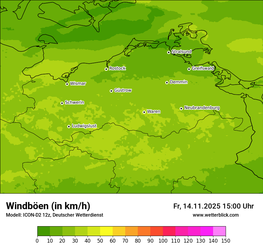 Modellkarten Windgeschwindigkeit