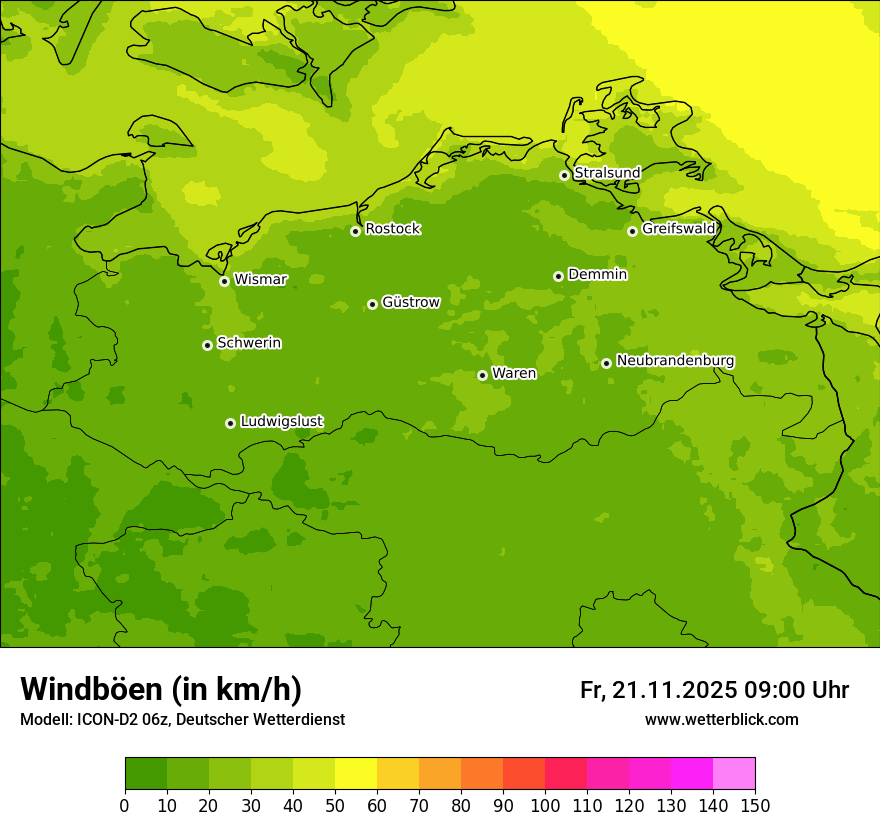 Modellkarten Windgeschwindigkeit