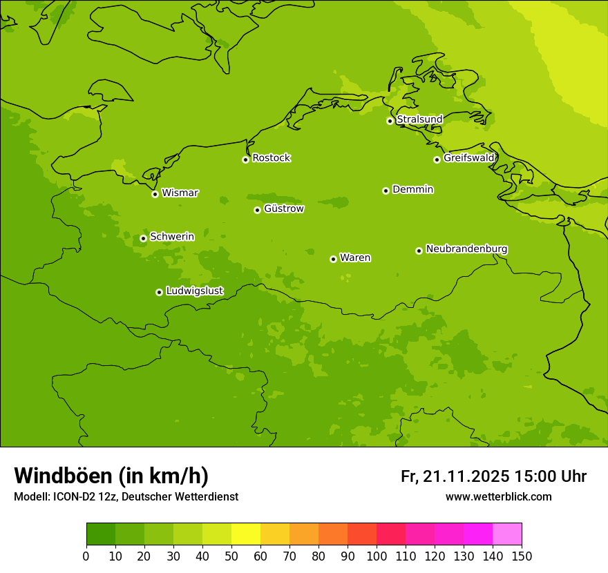 Modellkarten Windgeschwindigkeit