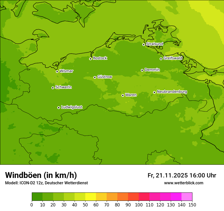 Modellkarten Windgeschwindigkeit