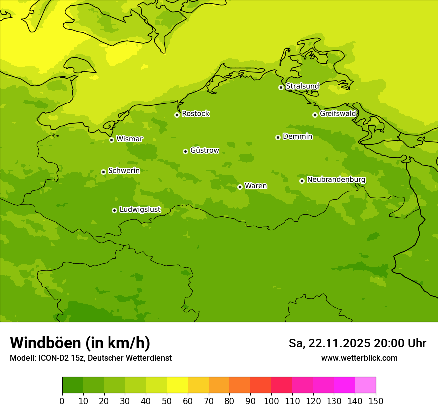 Modellkarten Windgeschwindigkeit