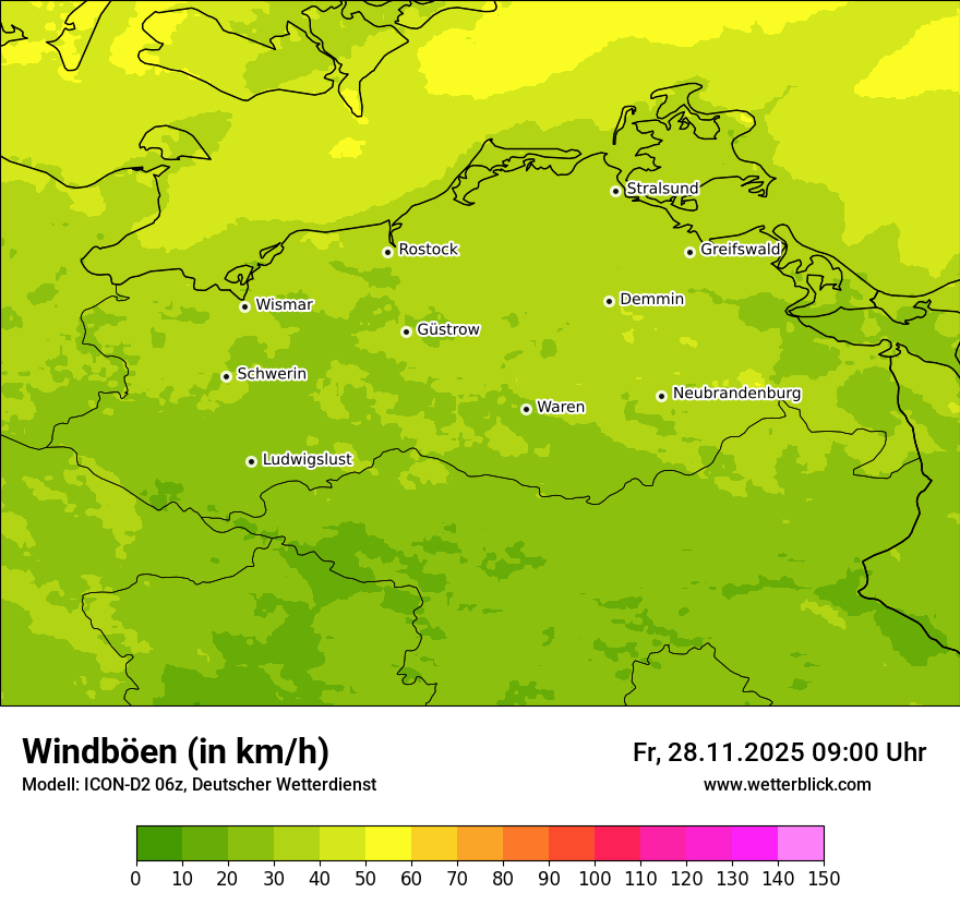 Modellkarten Windgeschwindigkeit