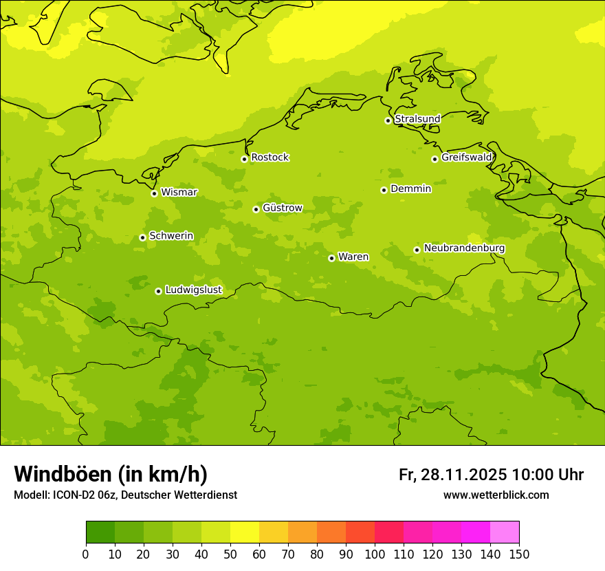 Modellkarten Windgeschwindigkeit