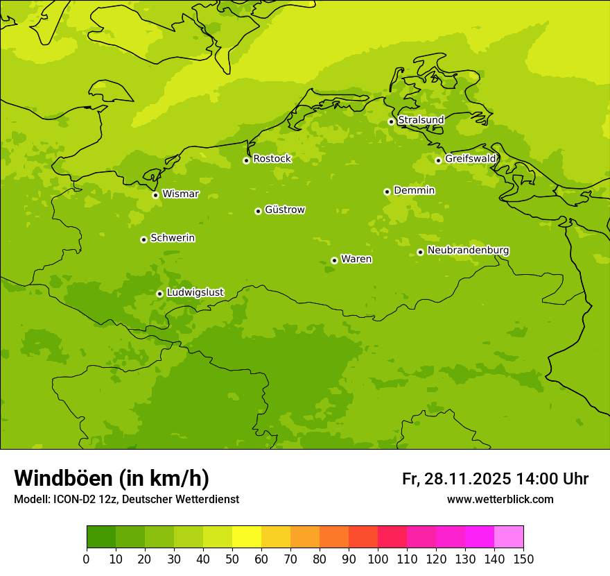 Modellkarten Windgeschwindigkeit